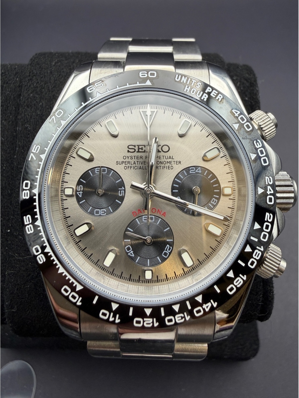 Custom Seiko Gray Chronograph Watch Mod - Picture 2 of 9